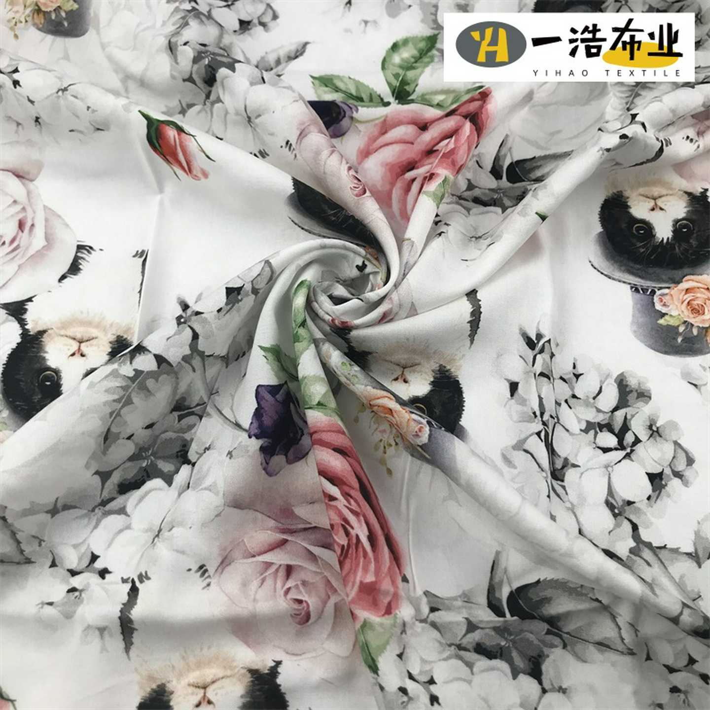 45支人棉印花 绵绸印花面料 夏威夷沙滩衬衫印花布 连衣裙印