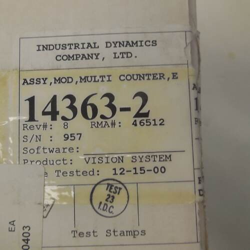USED INDUSTRIAL DYNAMICS 143632 MULTI COUNTER ASSY. MODULE 1