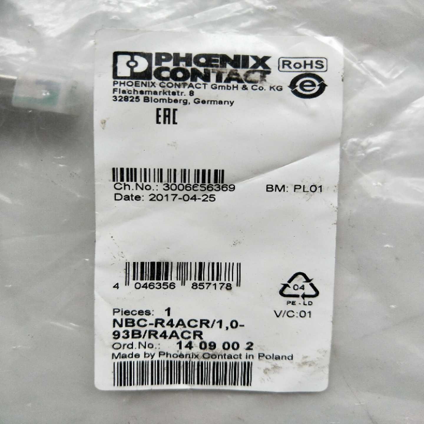 配件全新正品菲尼克斯 NBC-R4ACR10-93BR4ACR 1409002实物议价