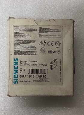 议价西门子时间继电器3RP15131AP30全新原装正品适用