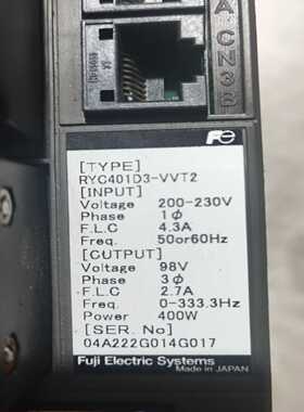 富士400w一套，富士伺服驱动器RYC401D3-VVT2，--议价商品
