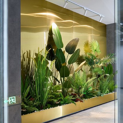 大型室内橱窗展示仿真绿植造景办公室楼梯下旅人蕉仿生假植物装饰
