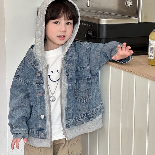 童装男童牛仔外套儿童春秋款2025新款男孩休闲百搭时尚假两件上衣