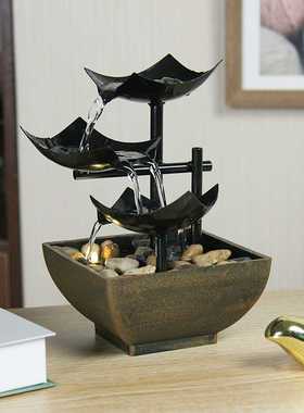 homedecor流水摆件招财桌面喷泉工艺品电视柜流水喷泉风水摆件