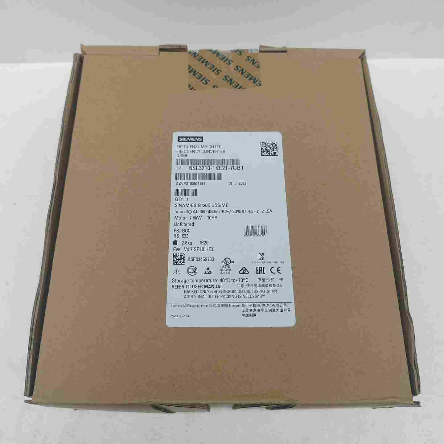 咨询-变频器6SL3210-1KE21-7UB1，