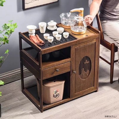 茶台茶车家用茶水柜实木小茶桌茶几功夫茶具套装全自动烧水壶一体