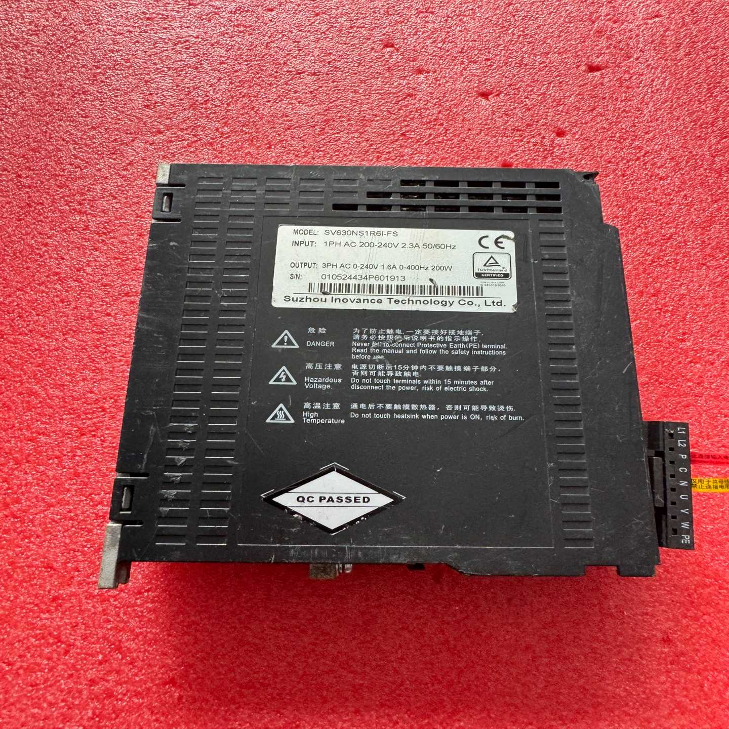 咨询-汇川伺服驱动器：SV630NS1R6I-FS，，实物