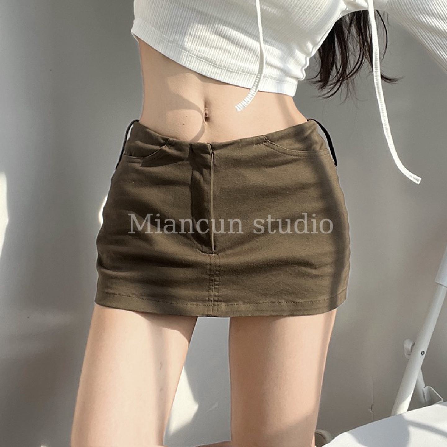 辣妹低腰半身裙春季防走光性感百搭包臀显瘦短裙一步裙