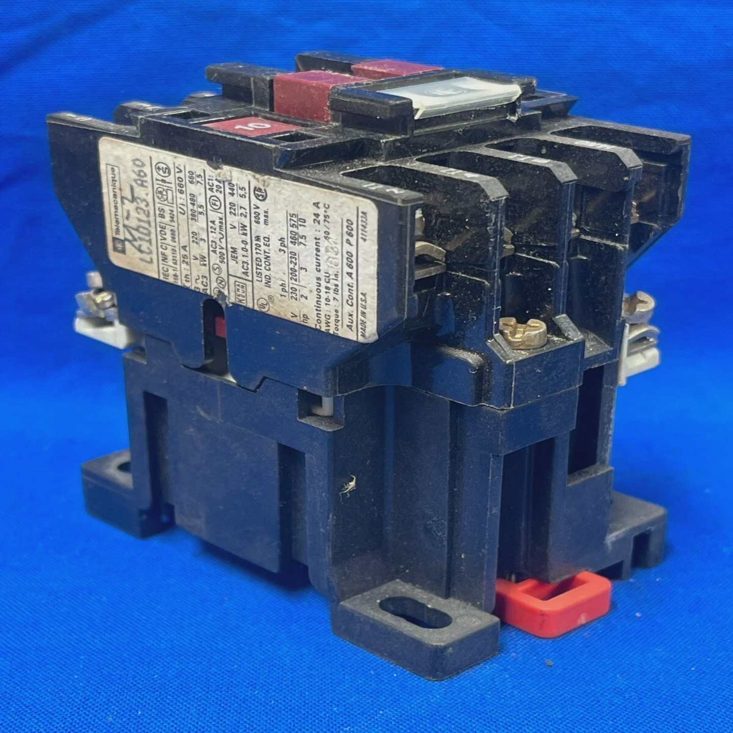 TELEMECANIQUECONTACTORLC1-D123-A6012AMP3POLE110/120V