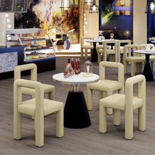 北欧现代简约餐椅家用餐厅轻奢靠背软包休闲洽谈椅化妆椅靠背椅