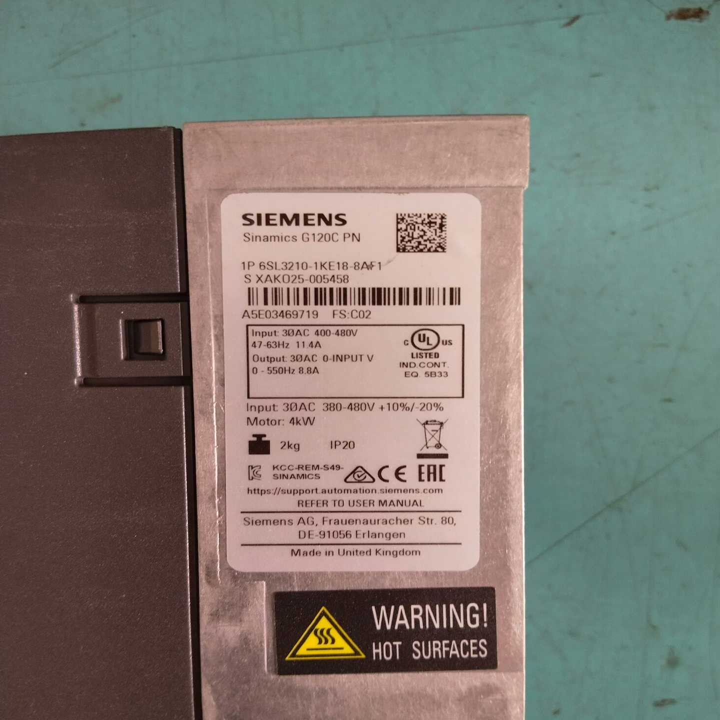 议价原装拆机西门子变频器6SL3210-1KE18-8AF1，4