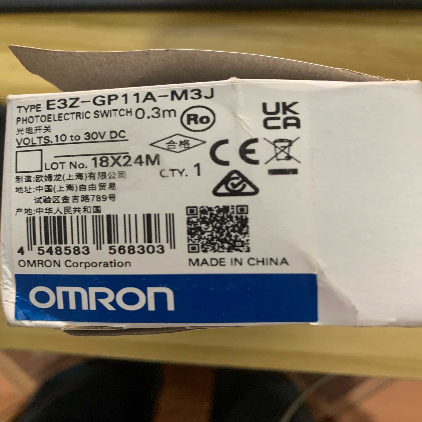 Omron槽型光电E3Z-GP11A-M3J，全新正品！实物