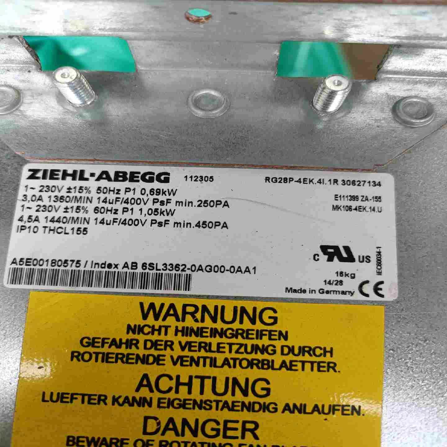 议价拆机ZIEHL-ABrEGG，变频器风扇风机RG28P-4E现货/维修