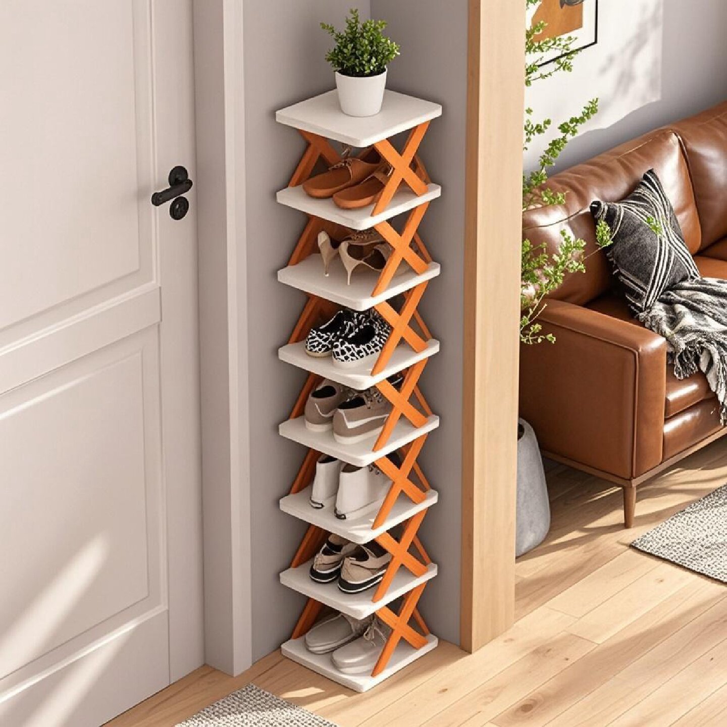 鞋架家用门口室内多层可折叠鞋柜简易鞋架塑料入户门玄关简约收纳