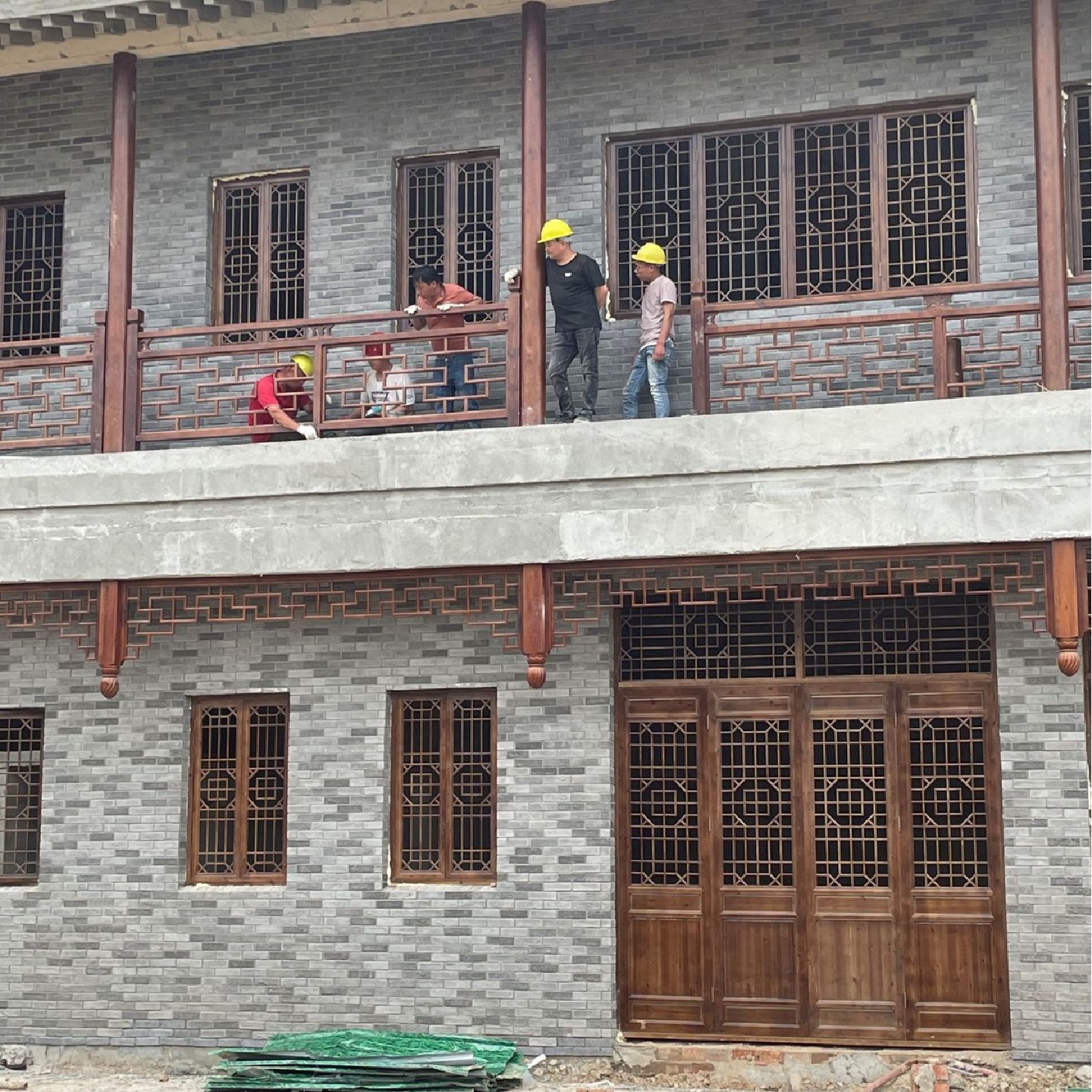 专业定制户外木门窗窗花榫卯仿古实木窗花防腐木质中式庭院凉亭