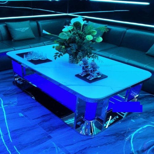 KTV茶几发光夜店迪场慢摇高脚吧台不锈钢桌子铁艺酒吧散台桌椅凳