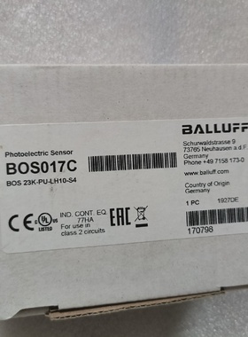 巴鲁夫光电开关BOS017CBOS23KPULH10