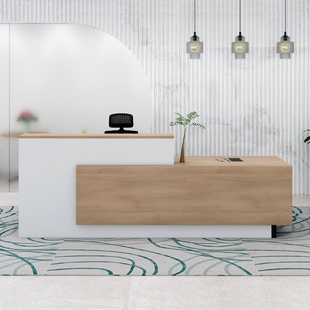 现代大气公司前台接待台吧台办公桌店铺酒店收银台服务台咨询台