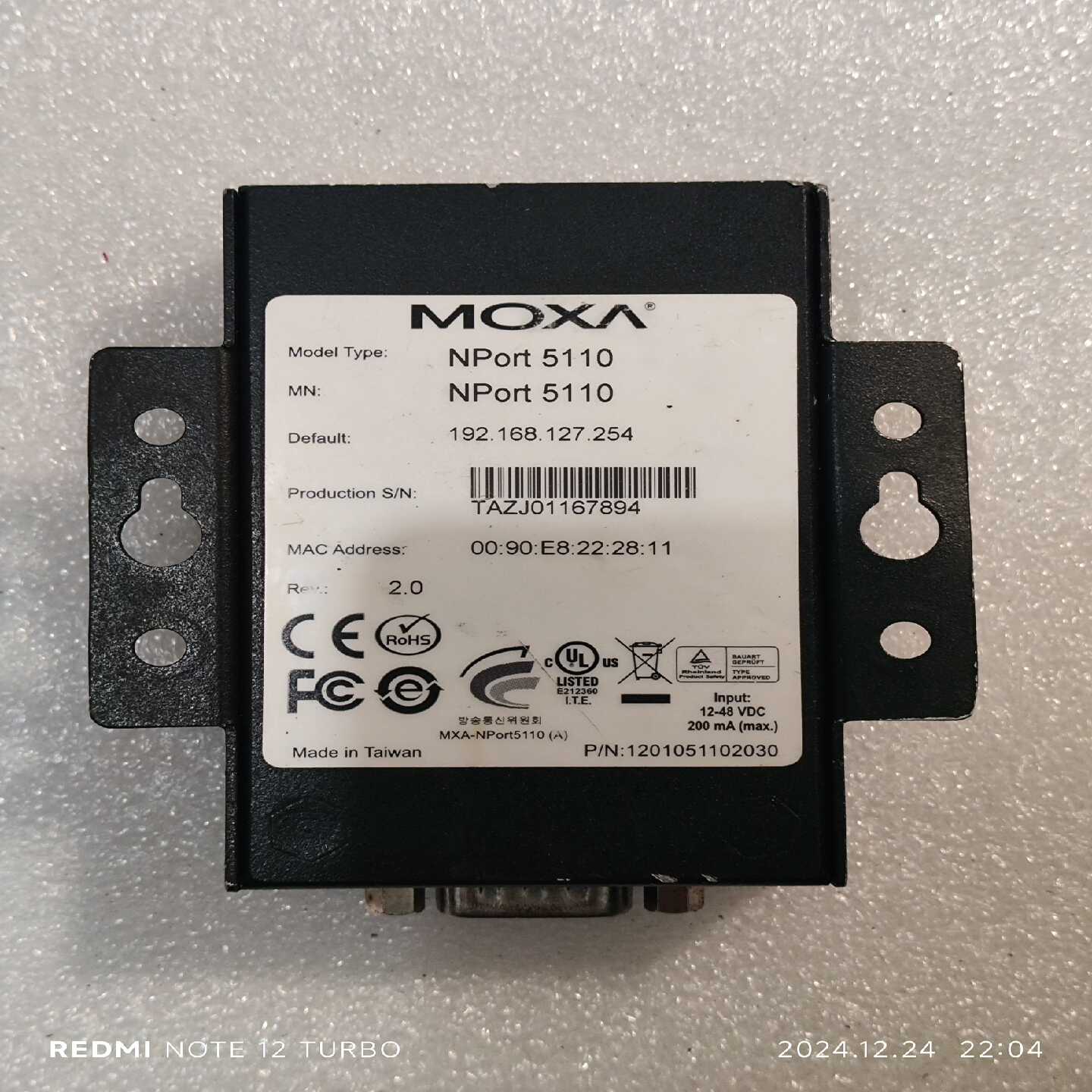 议价摩莎MOXANPort5110串口服务器，拆机，功