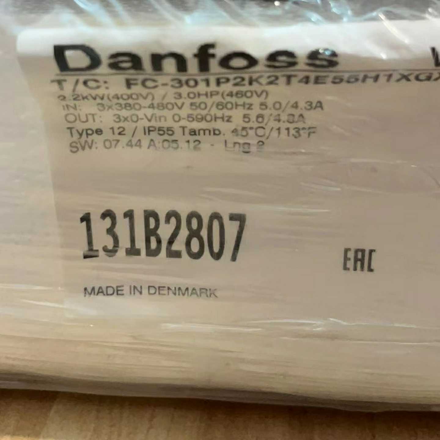 【议价】丹佛斯变频器FC-301P2K2T4E55H适用