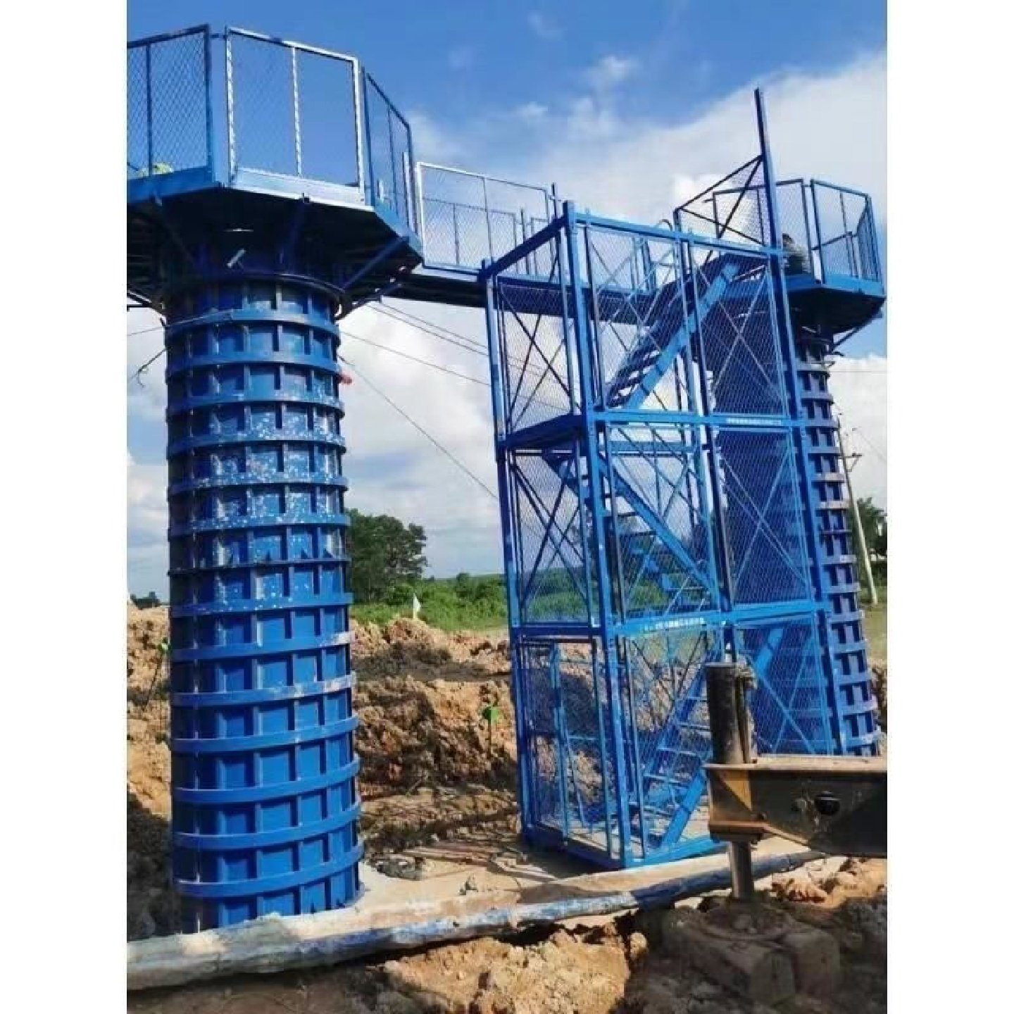 桥梁施工基坑高墩建筑施工笼梯笼式爬梯箱式爬梯带防护网安全爬梯,五金/工具,无尘手套,淘宝优惠券,粉丝福利购,淘宝优惠卷