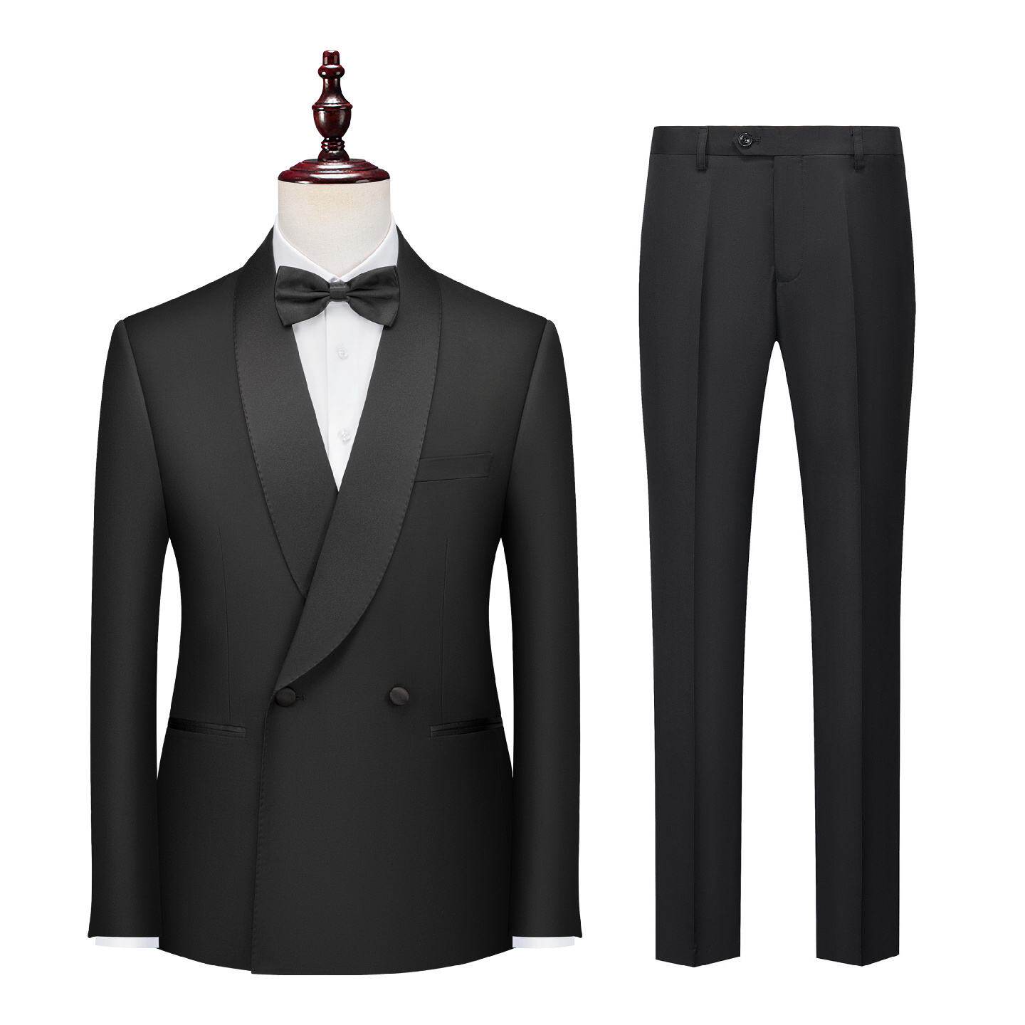 2026大青果领西服套装男士春秋季新款艺考演出正装结婚伴郎西装两