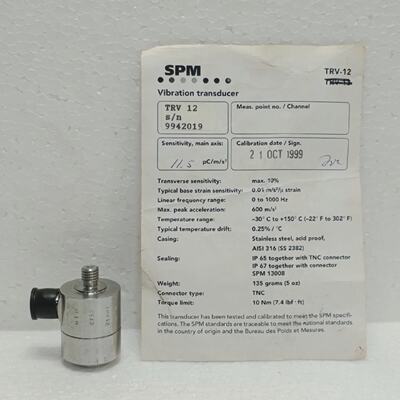 NEW SPM TRV 12 Piezo Vibration Transducer Sensor 11.5 pCms2