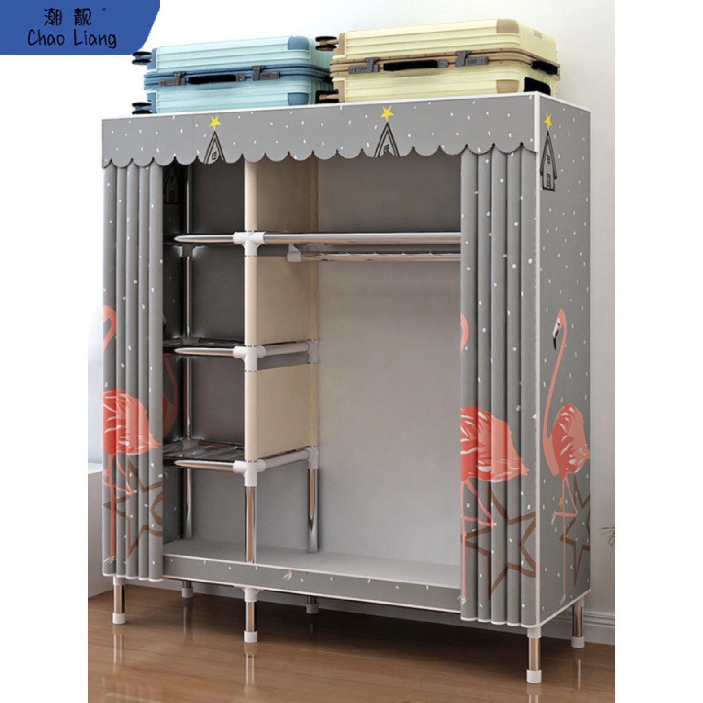 简易衣柜家用卧室组装布衣柜钢管结实耐用出租房屋衣橱柜子经包邮