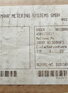 议价全新德国进口Mahr齿轮泵Feinpruef F16 3cc