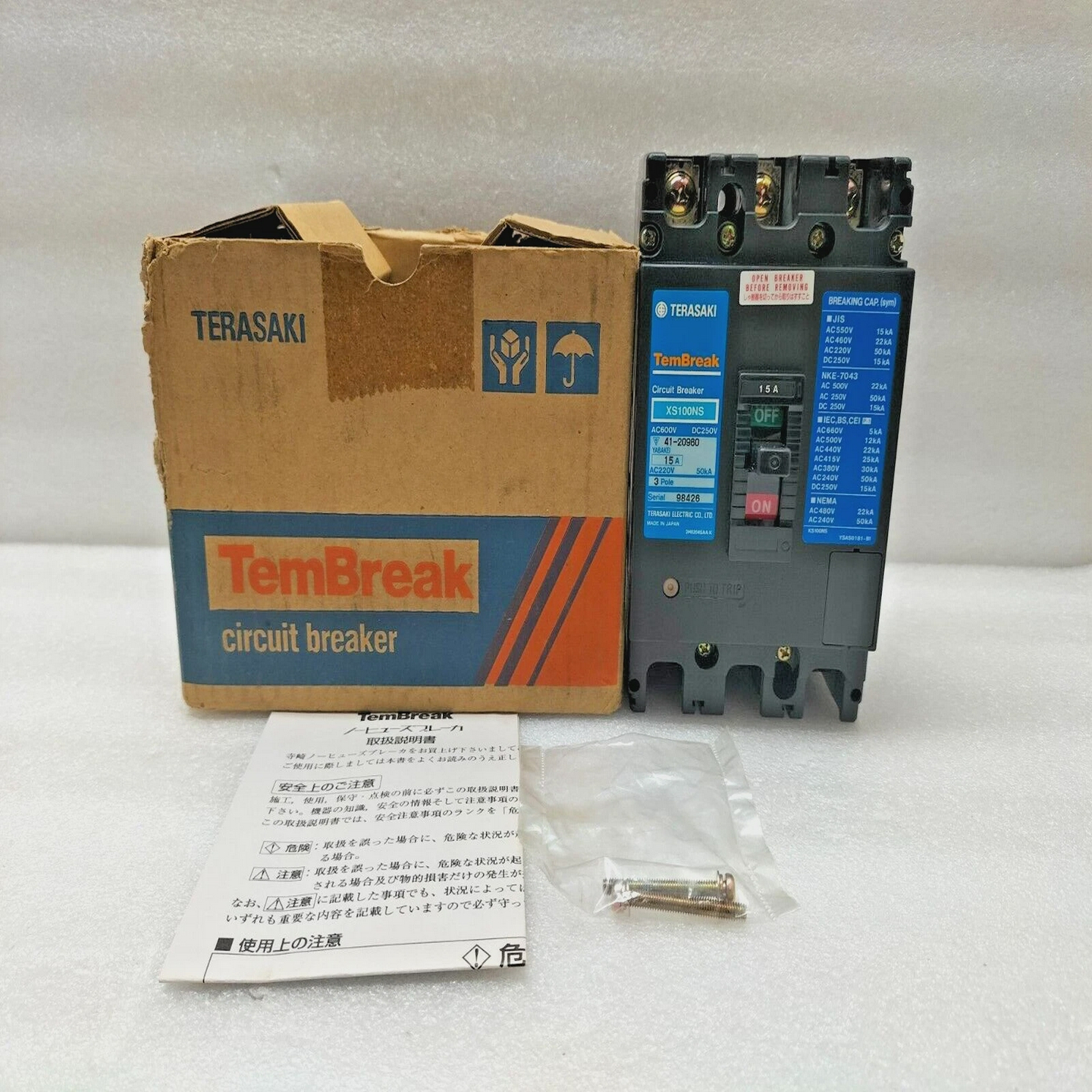 TERASAKITEMBREAKXS100NSCIRCUITBREAKER3POLE15APM