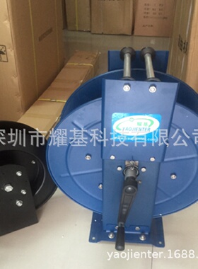 手摇卷管器50M100米黑色高压橡胶管手摇式卷管器可配接头疯狂购