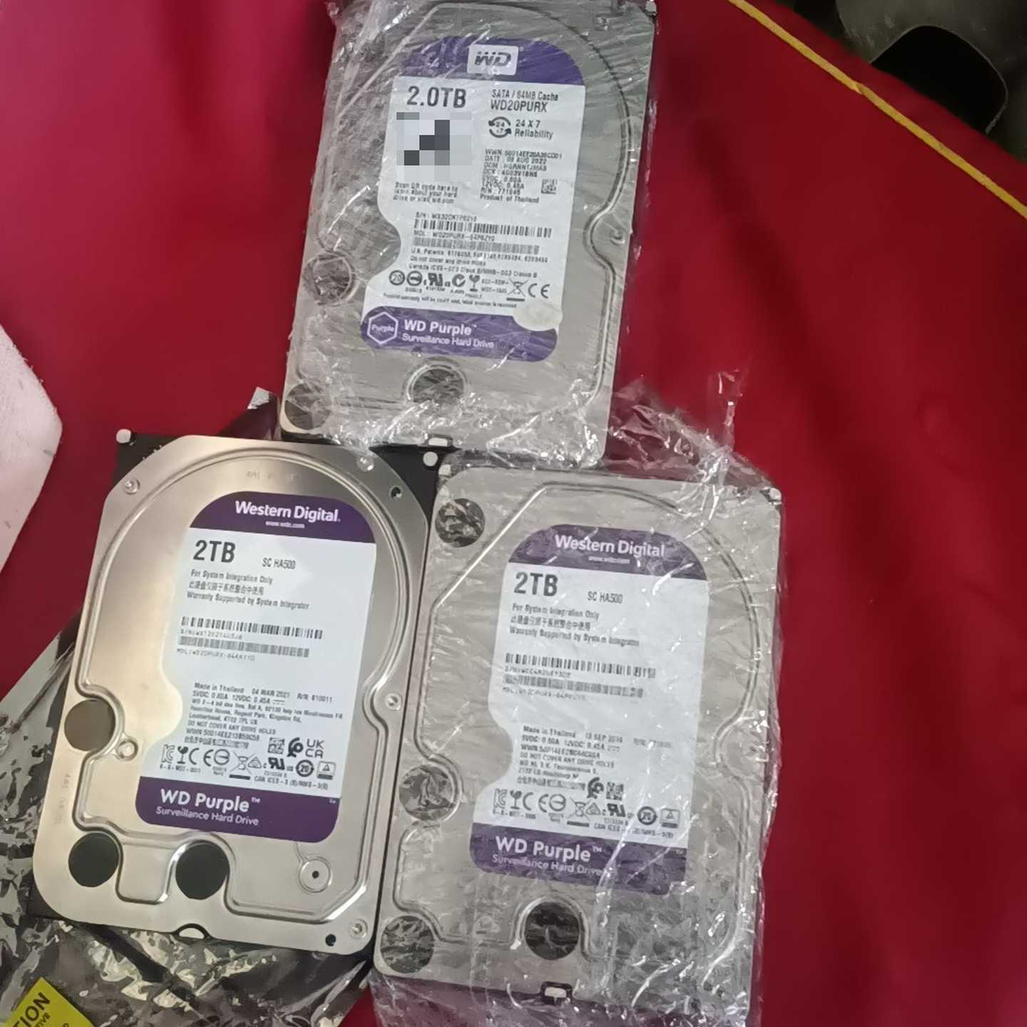 西数2TB紫盘监控硬盘,型号WD20PURX,SATA接口,--议价商品