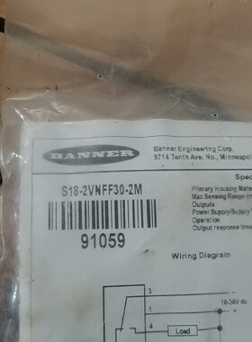 询价-S182VNFF302M邦纳光电开关传感器有