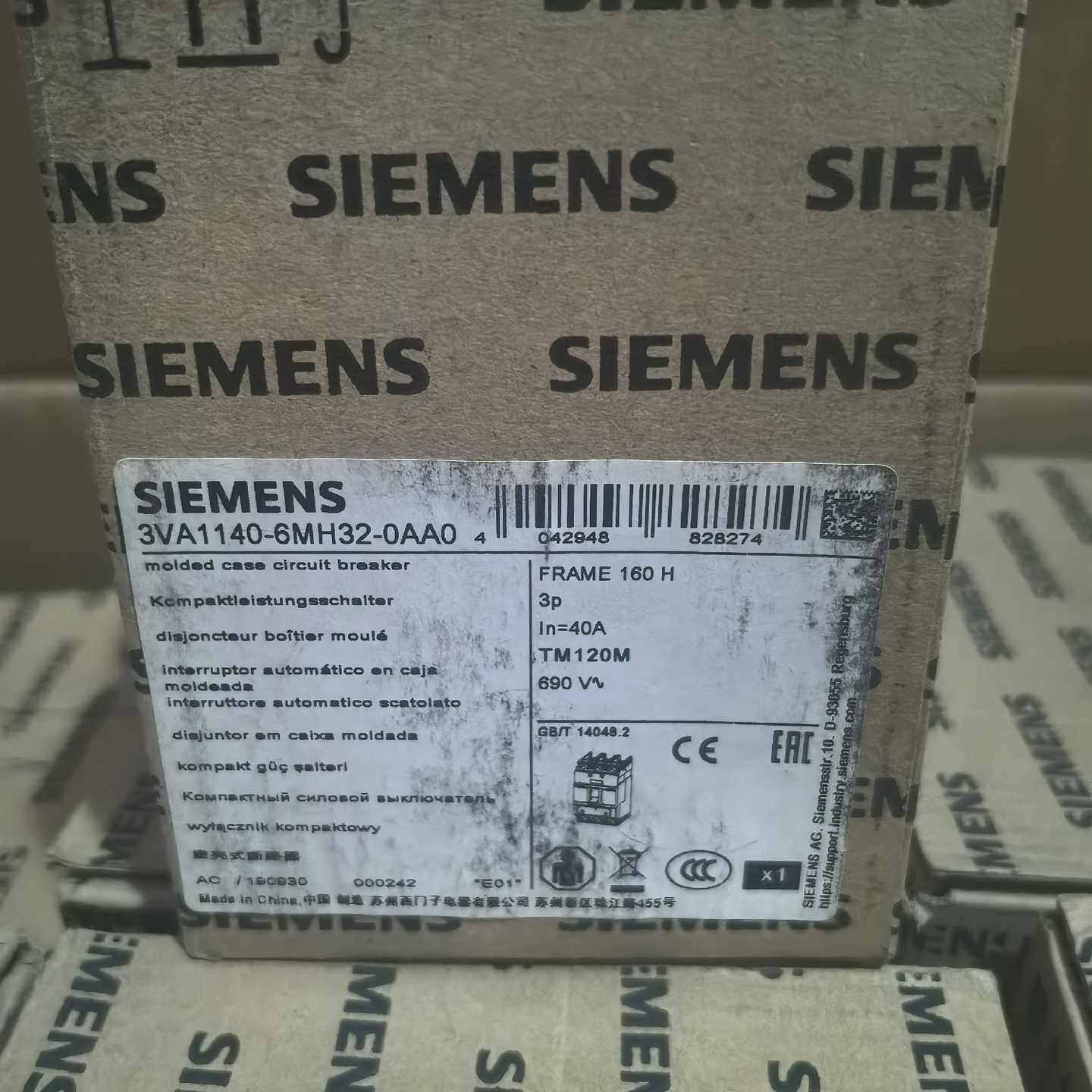 询价~3VA1140-6MH32-0AA0塑壳断路器 3VA