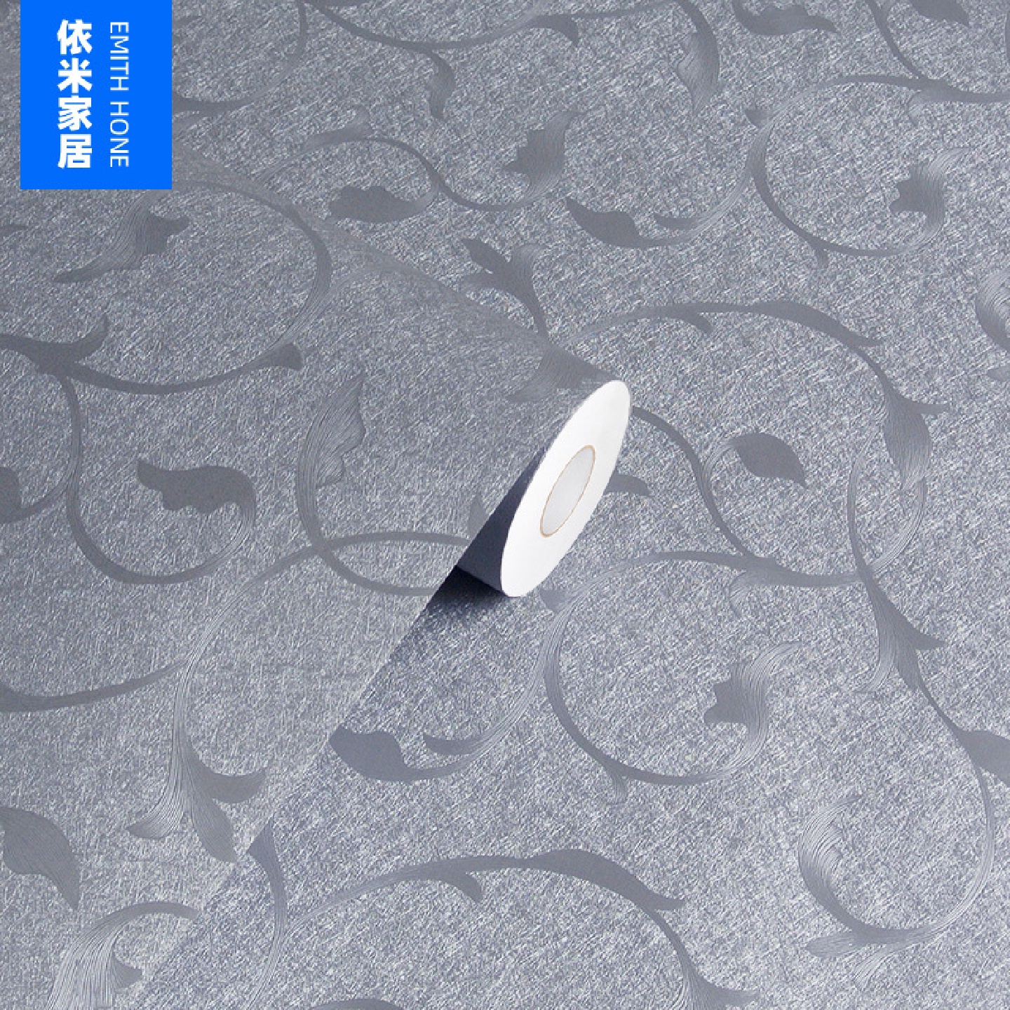 银灰色蔓藤墙纸自粘PVC加厚防水墙贴镜子背面家具翻新贴纸彩装膜