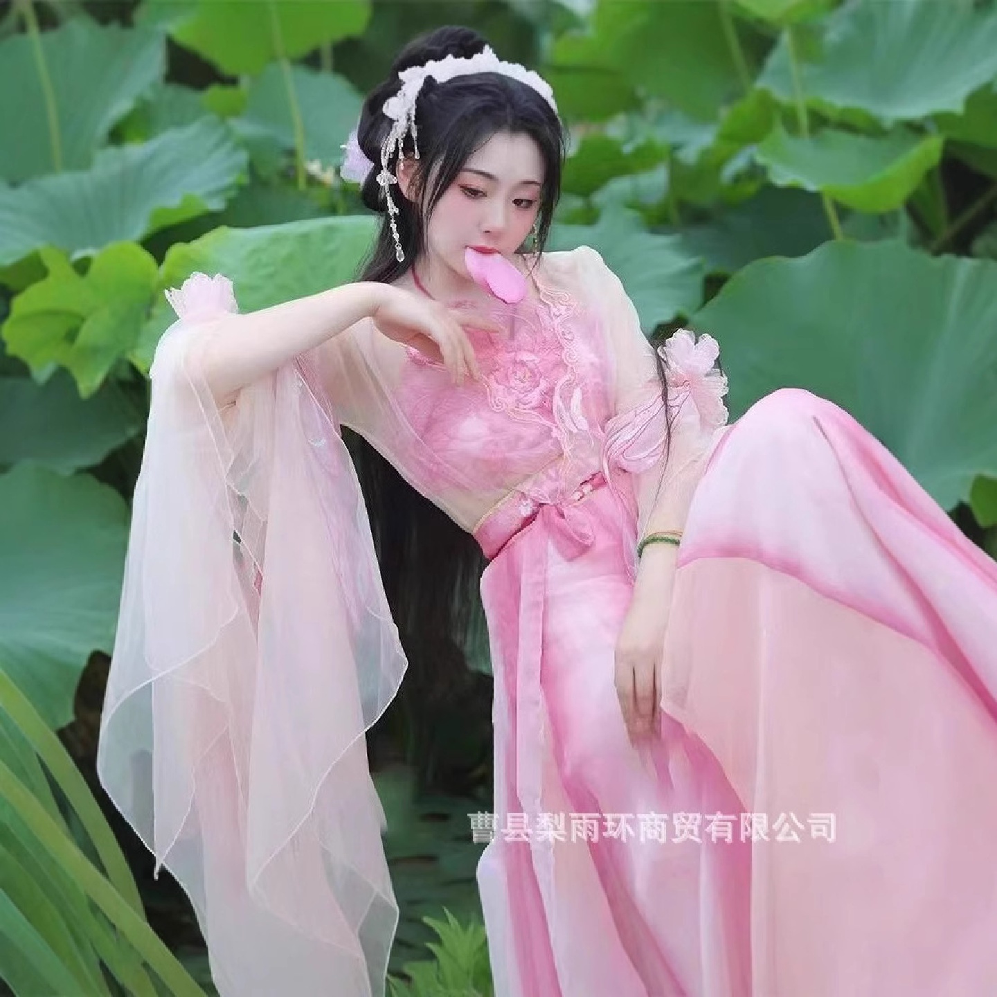 汉服女款仙侠飘逸裙子超仙粉色服装南北朝旅拍写真影楼摄影服装