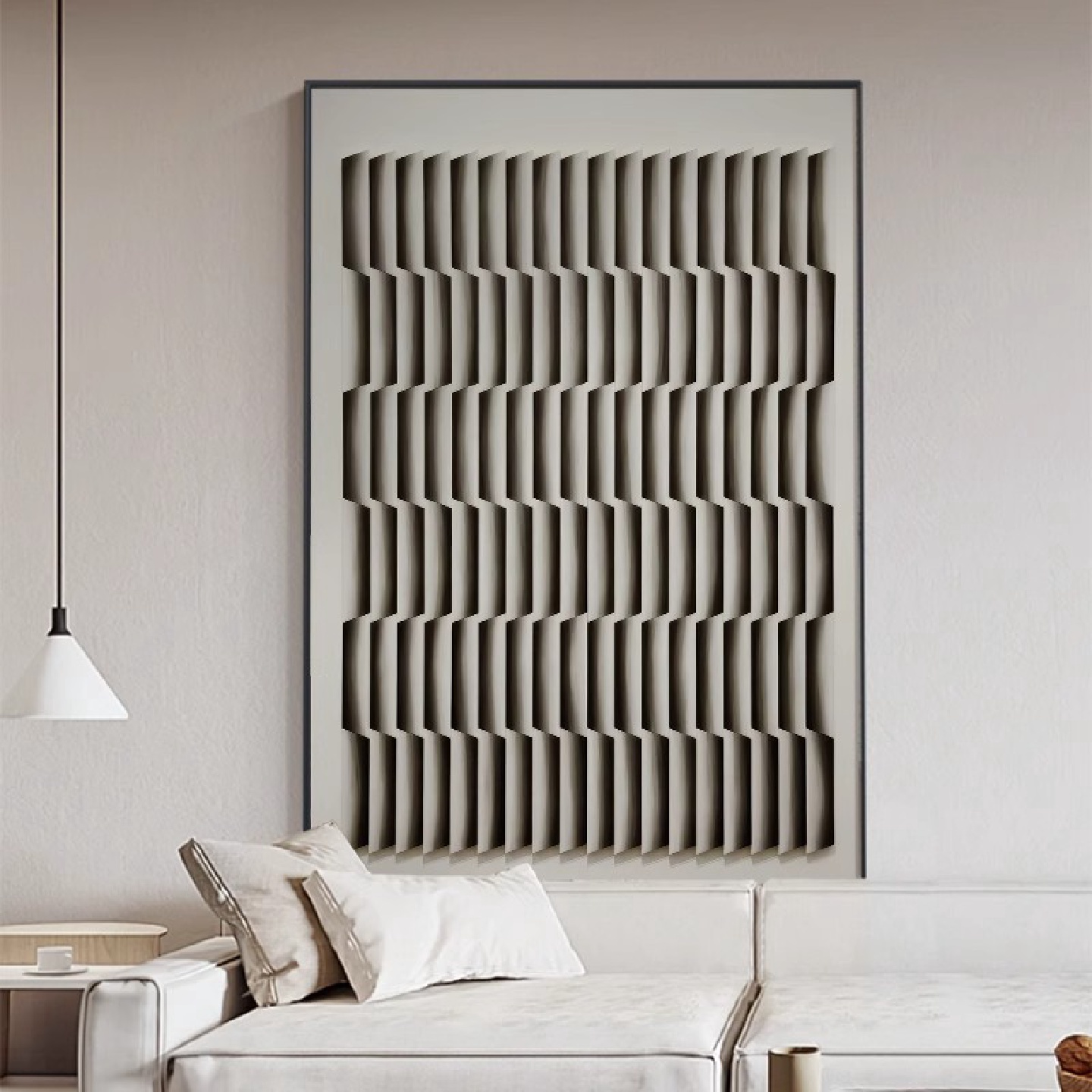 黑白灰客厅沙发背景墙装饰画极简风高级感壁画抽象艺术玄关挂画