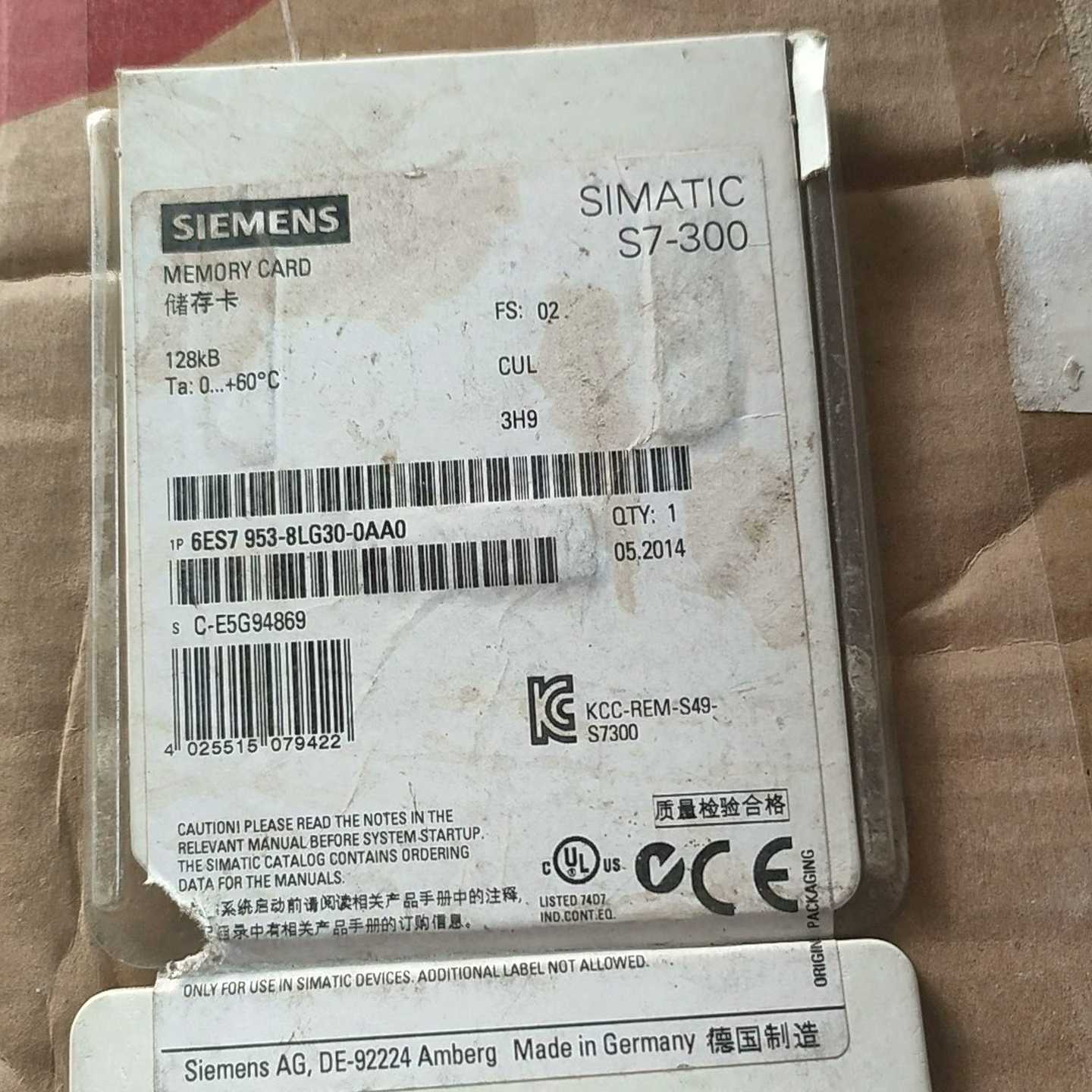 6ESG953-8LG30-0AA0储存卡128KB询价