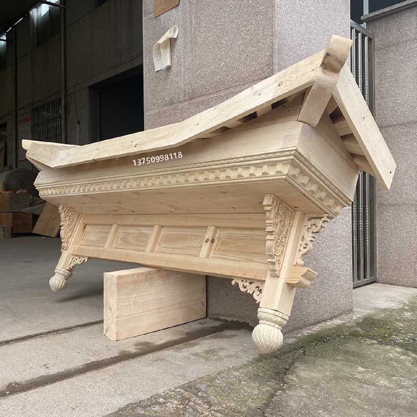新中式木雕仿古实屋檐门头古建模型装饰假飞檐翘角字招牌