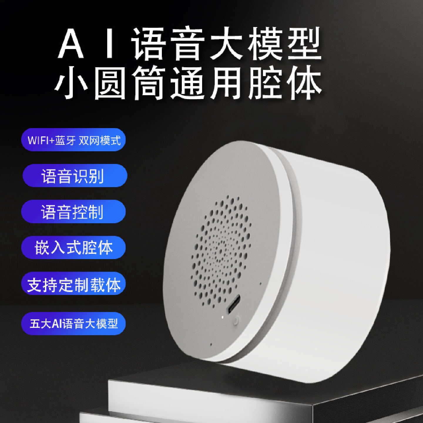 智能AI大模型DeepSeek小圆桶模组智能语音文心一言自由搭配