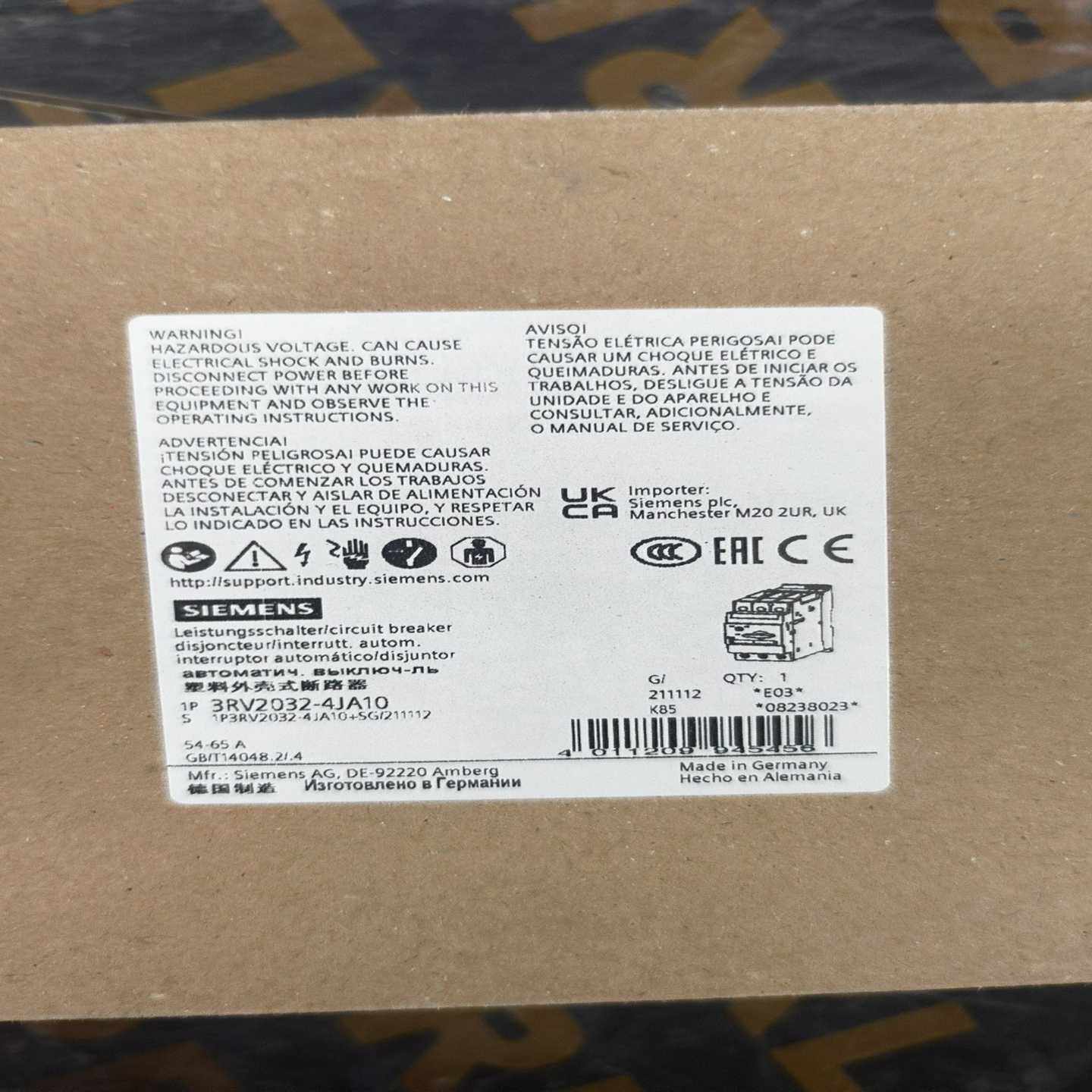 西门子断路器3RV2032-4JA10，54-65A额定电流议价