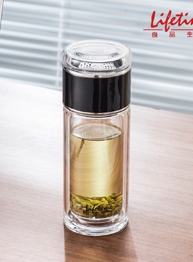 Bestore Life Tea Separation Glass Cup With Logo Double Insul