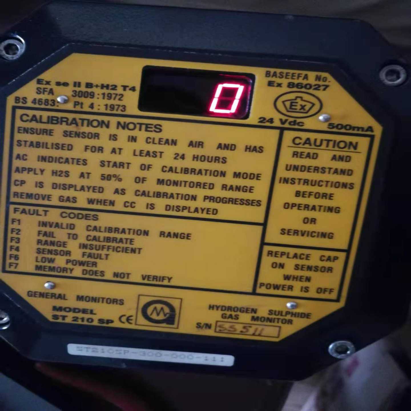 询价硫化氢传感器，功能完好。