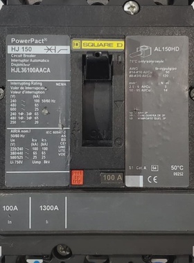 SQUARE D HJL36100AACA 100A Leistungsschalter 3P 600VAC 25KA