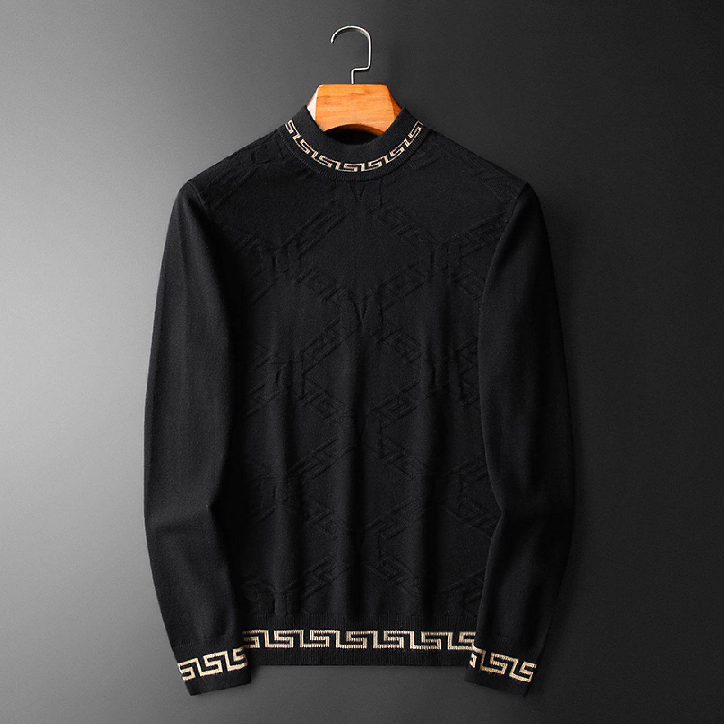 2026欧洲站休闲圆领羊毛衫男欧货韩版修身秋冬季加厚百搭针织打底