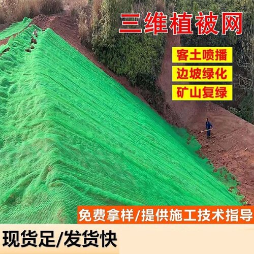 护坡固土三维植被网厂家高速边坡三维网植草网土工网垫防水土流失