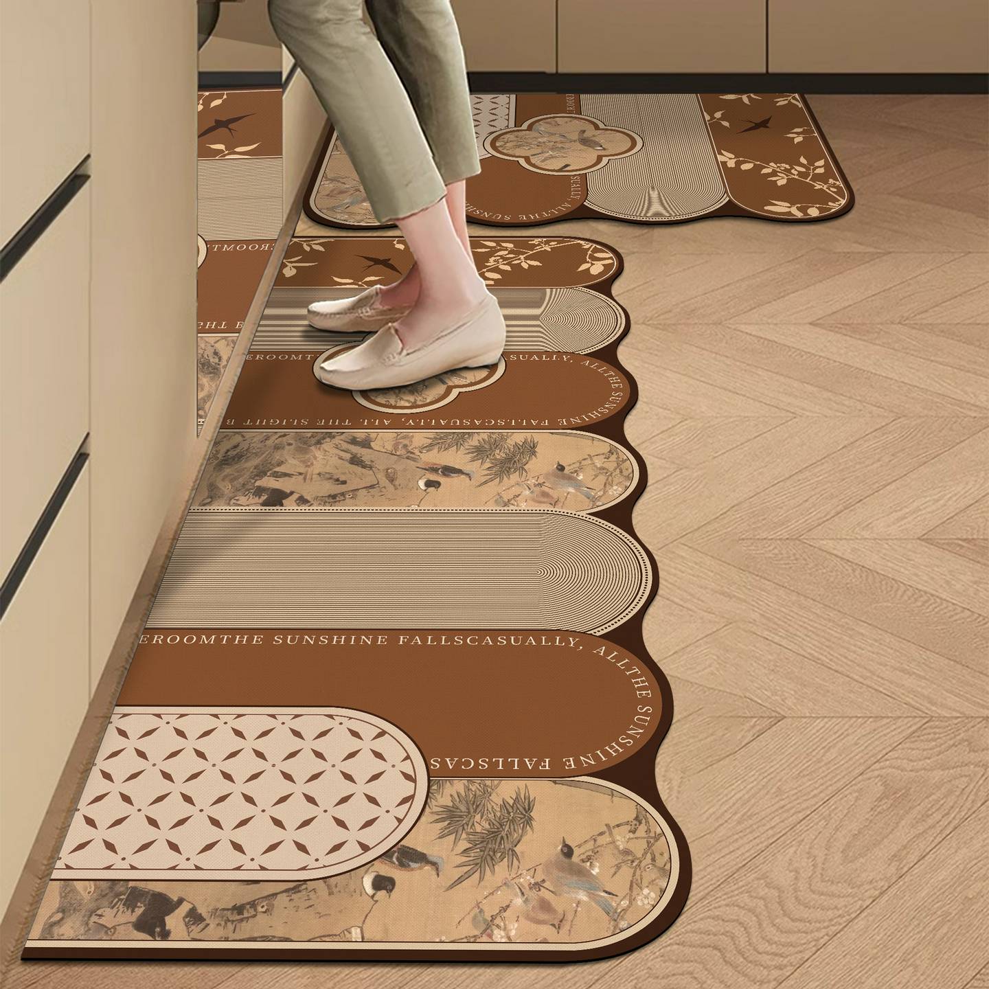 厨房专用地垫中古风吸水吸油防滑脚垫覆古硅藻泥地毯门口高级垫子