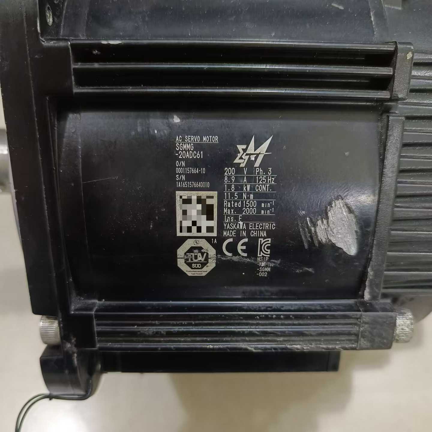 SGMMG-20ADC61，安川2代电机，1.8KW，拆【博航商行】