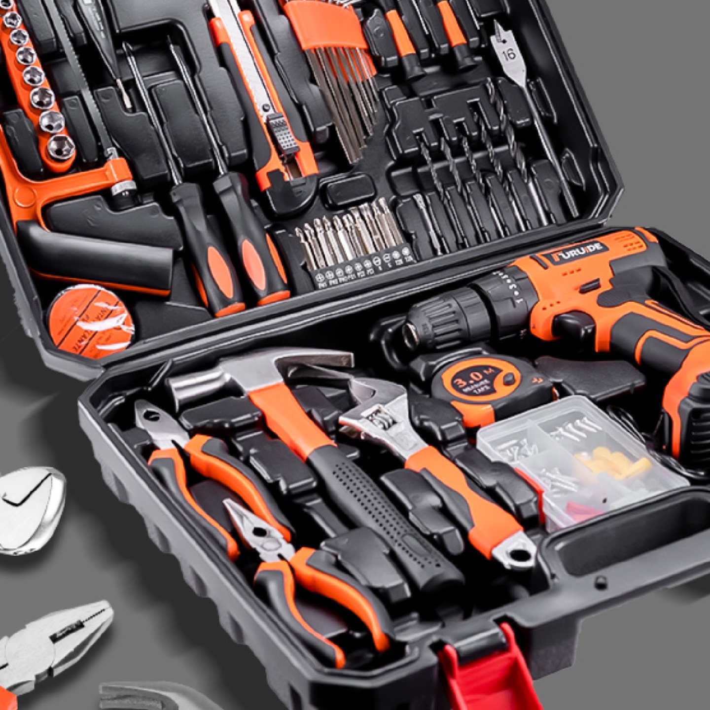 工具套装家用工具箱多功能电钻五金维修大全家庭电工全套组合车载