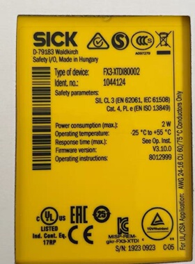 西克SICK安全继电器FX3XTDI80002全新未拆封-询